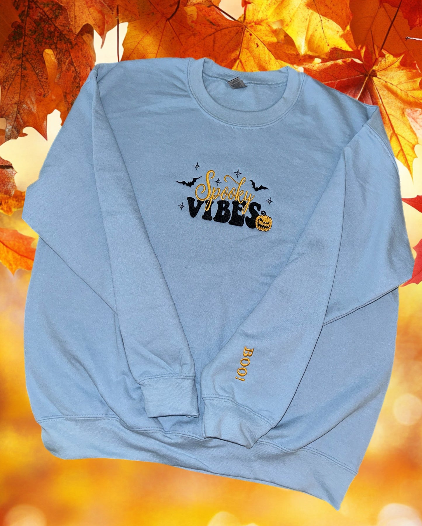 Halloween, Cat, fall, Crewneck, embroidery