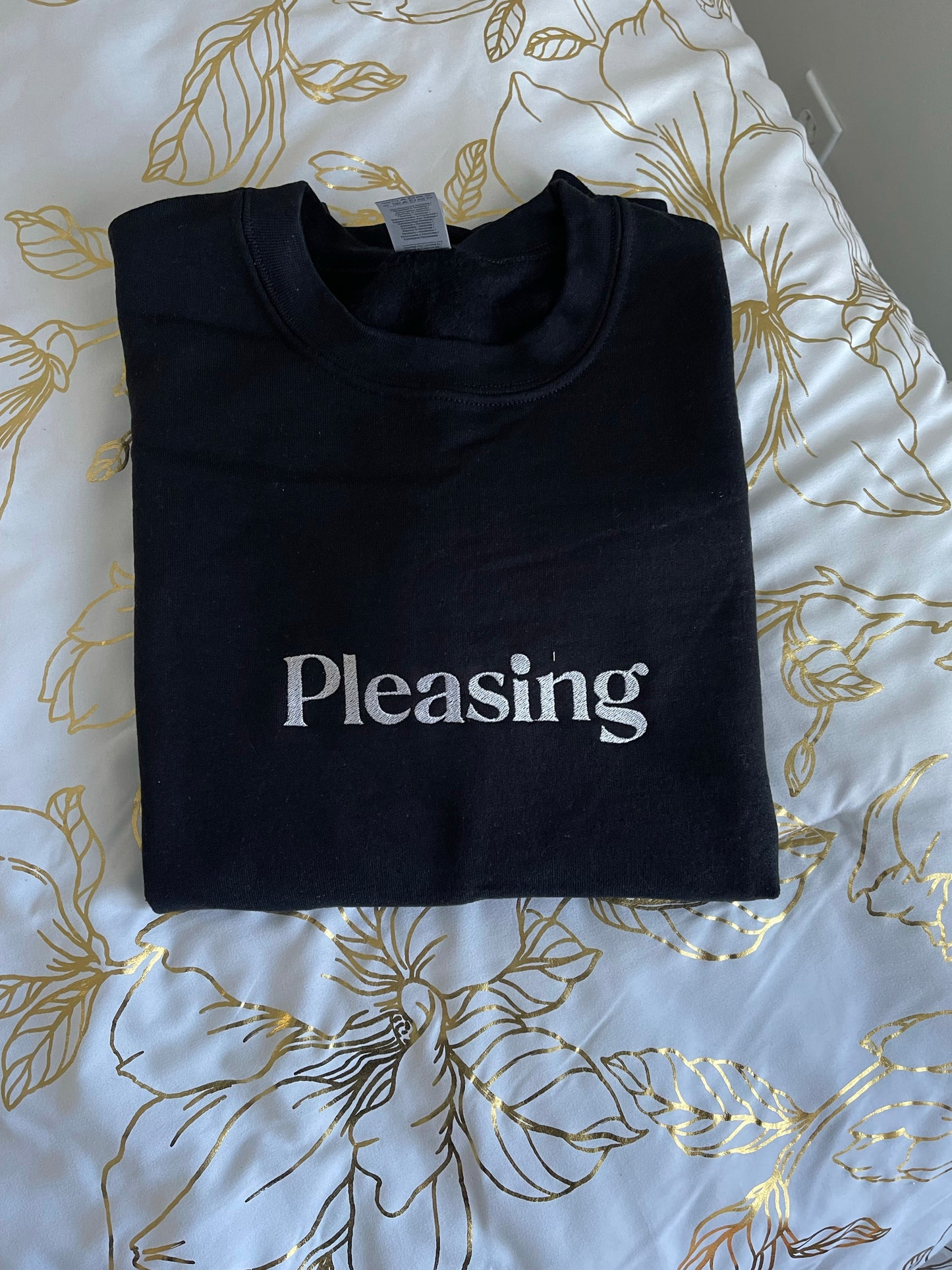 Black Pleasing Crewneck/ No words under