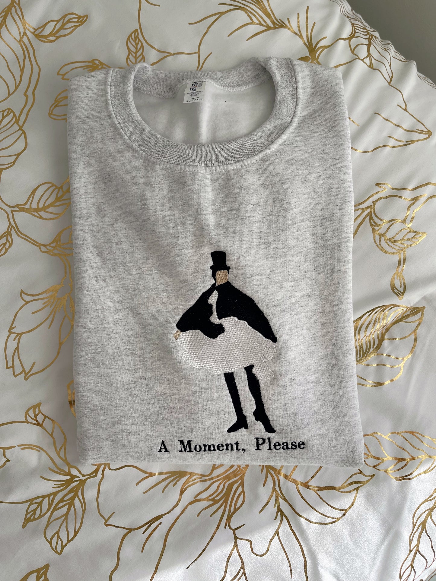 Gray A Moment Please Crewneck