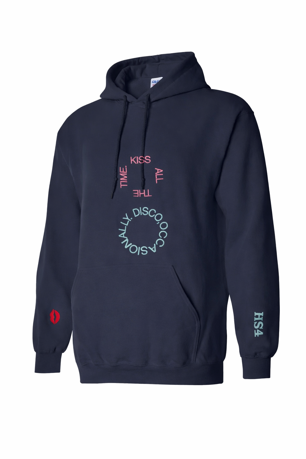 KISS ALL THE TIME DISCO OCCASIONALLY Embroidered Hoodie – Pop Music Inspired