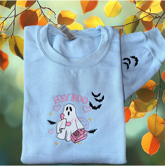 Halloween My Boo, fall, embroidery, sweatshirt