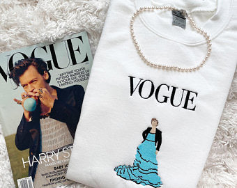 white harry styles vogue crewneck