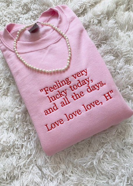 Love Love Love, H Pink Crewneck