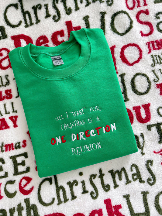 Green All I Want For Christmas is a One Direction Reunion